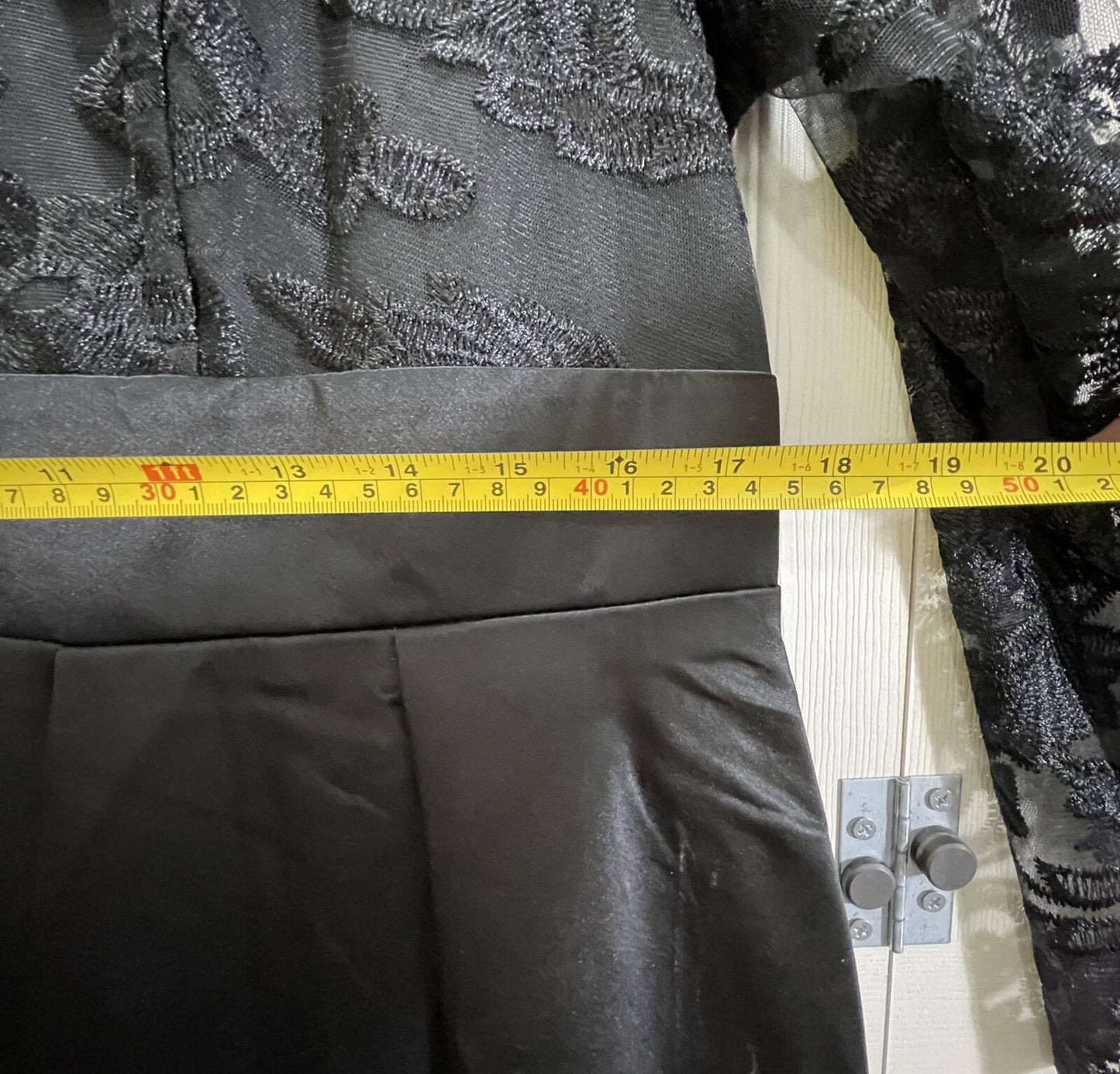 Black Lace Top and Satin Overlay Formal Jumpsuit Ladies XL