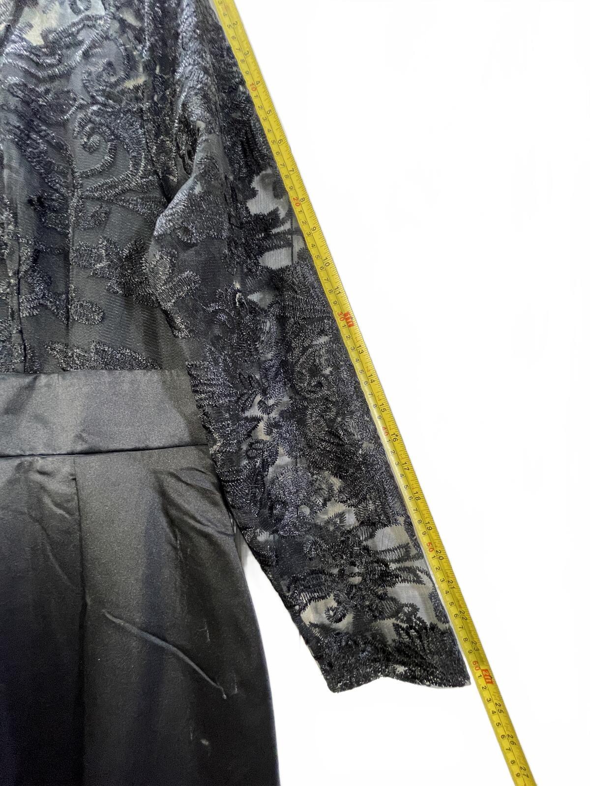 Black Lace Top and Satin Overlay Formal Jumpsuit Ladies XL