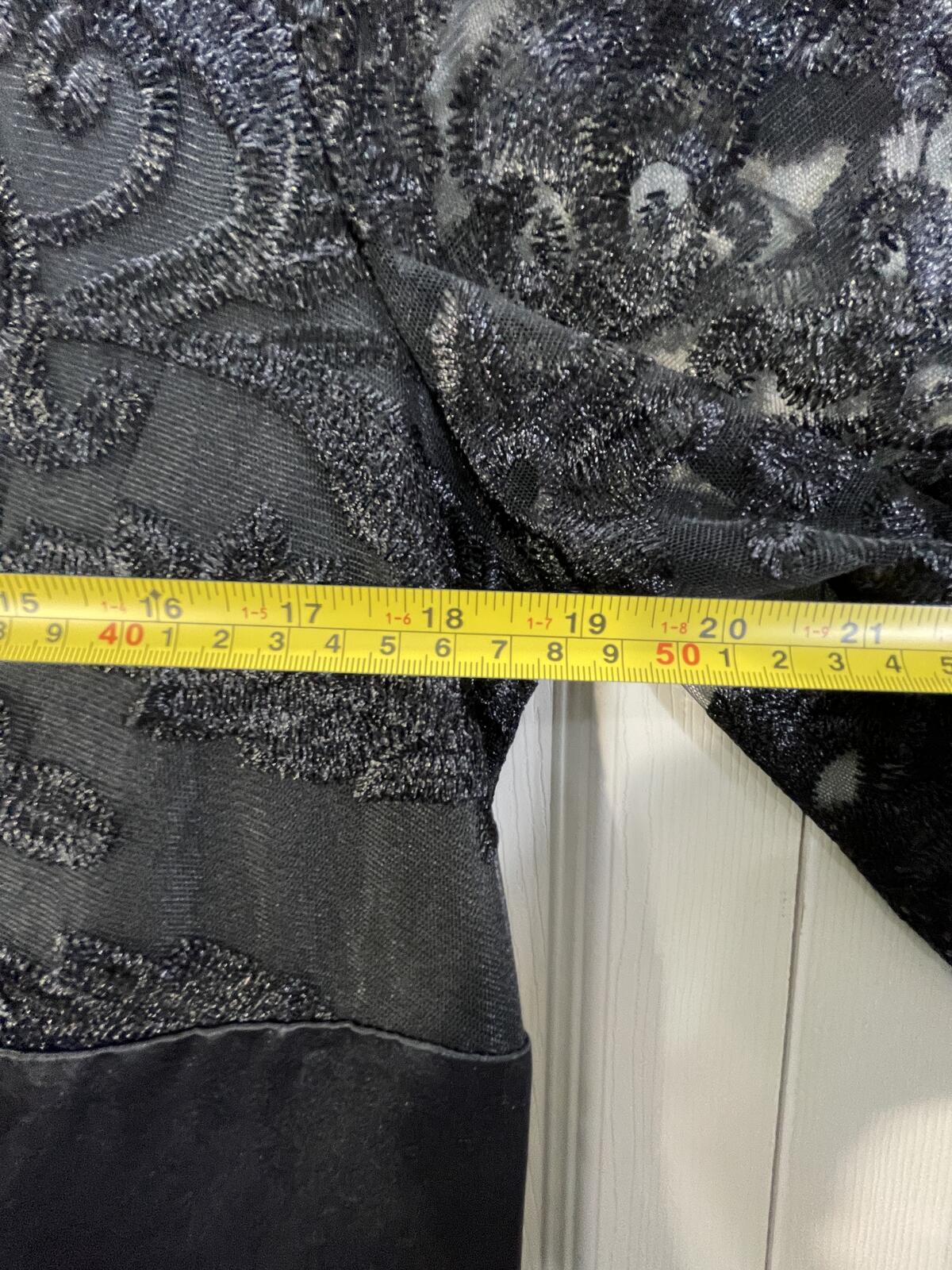 Black Lace Top and Satin Overlay Formal Jumpsuit Ladies XL