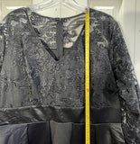 Black Lace Top and Satin Overlay Formal Jumpsuit Ladies XL