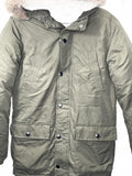 Old Navy Boys XL (14-16) Olive Green Hooded Winter Coat with Faux Fur Lining