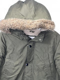 Old Navy Boys XL (14-16) Olive Green Hooded Winter Coat with Faux Fur Lining