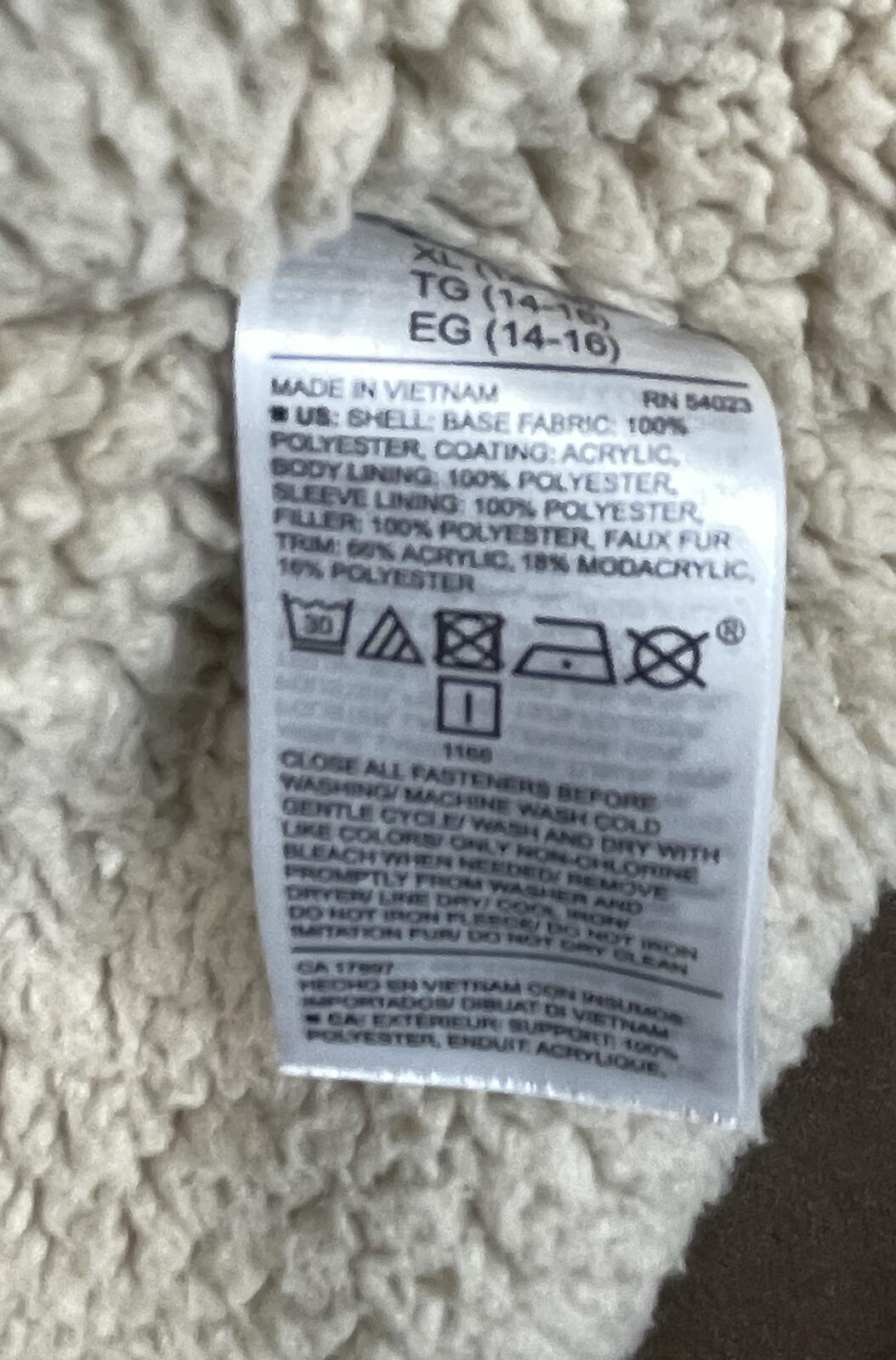 Old Navy Boys XL (14-16) Olive Green Hooded Winter Coat with Faux Fur Lining