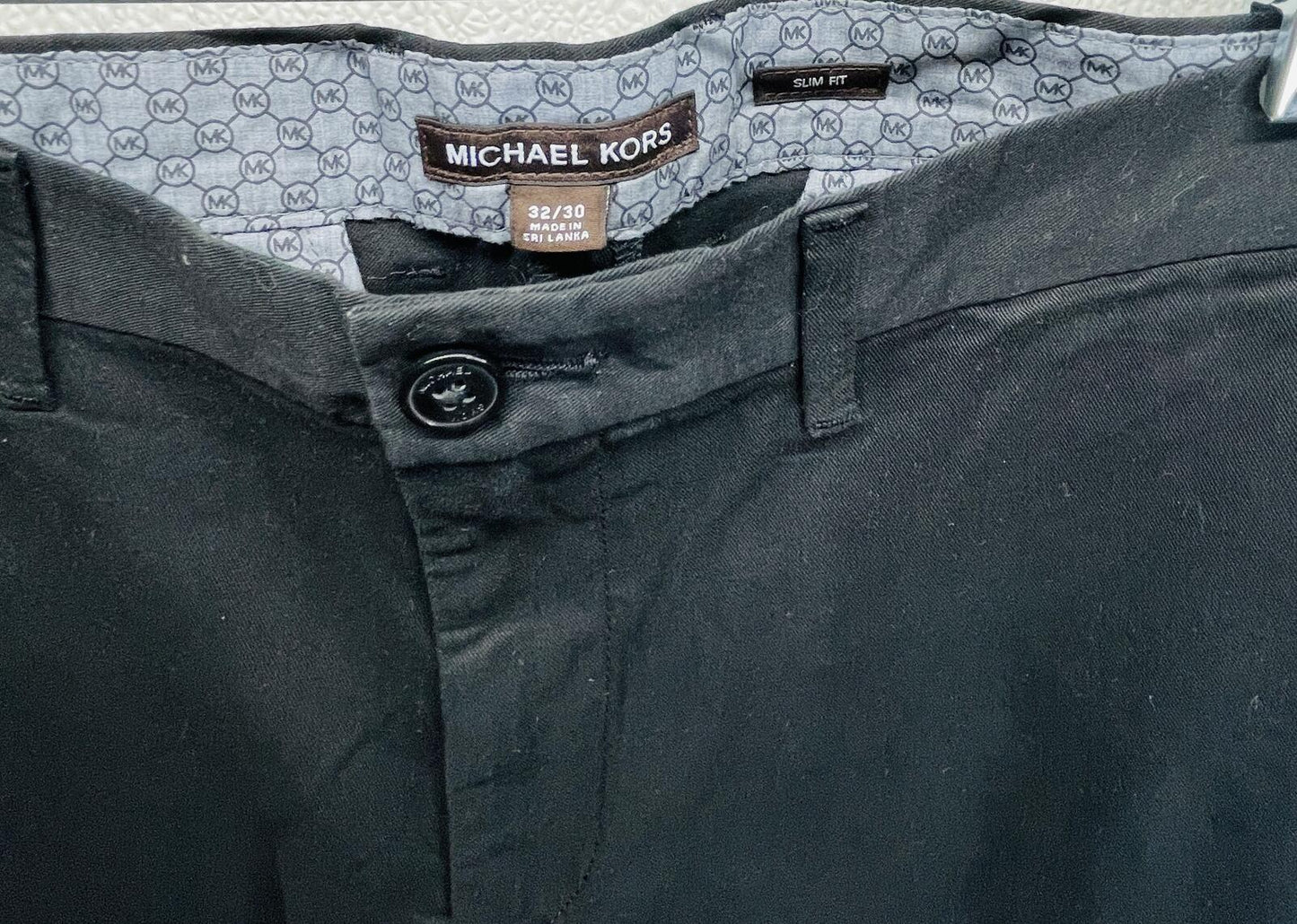 Michael Kors Black Slim Fit Men's Chino Pants 32x30
