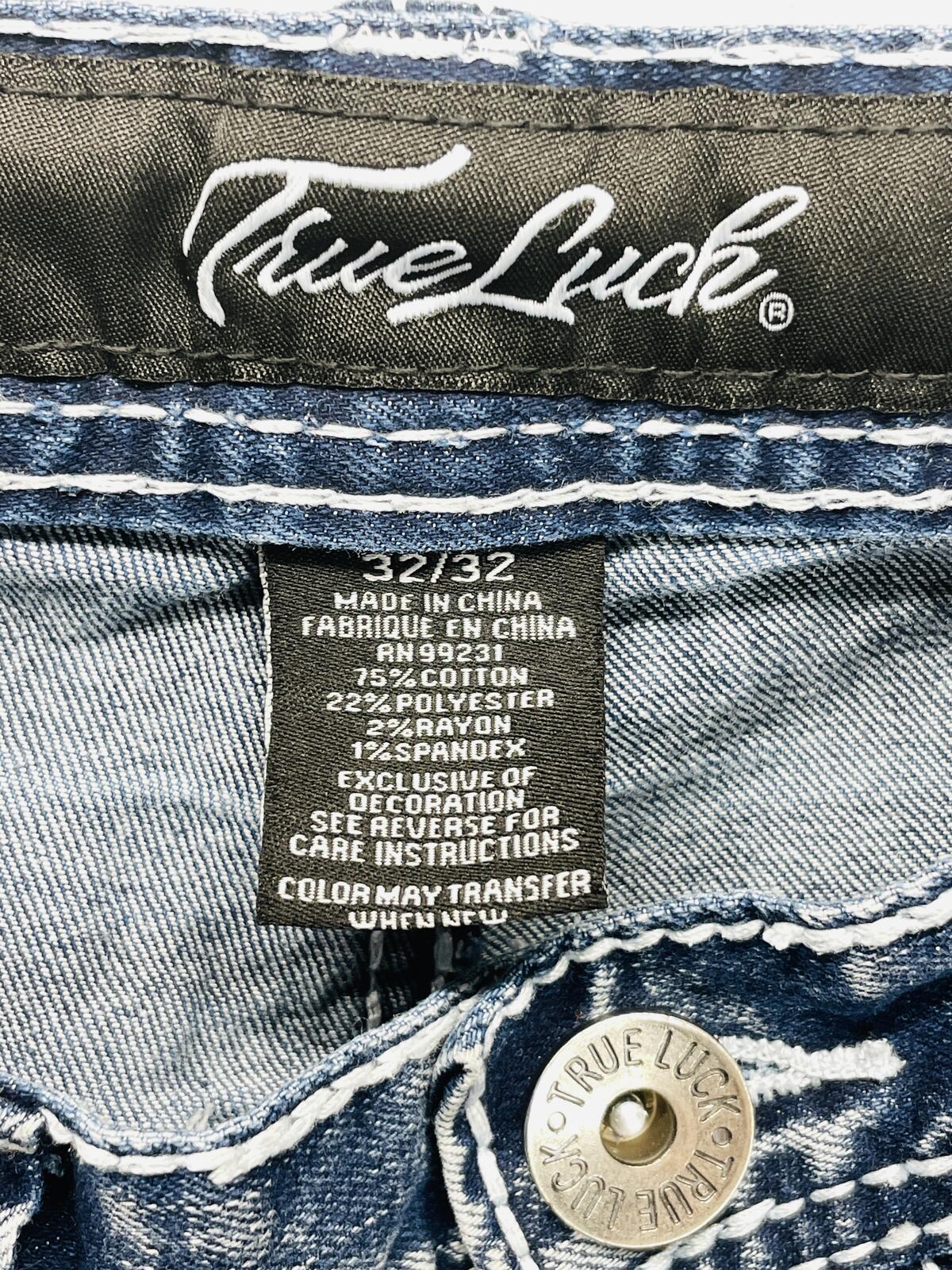 True Luck Men's Blue Denim Jeans Size 32x32