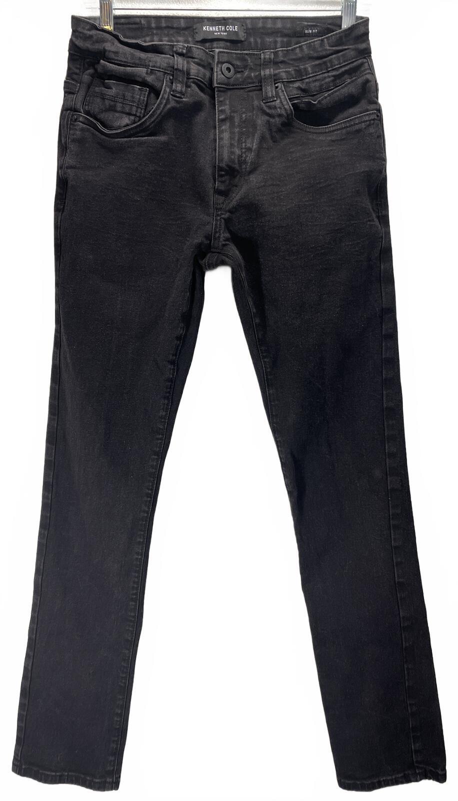Kenneth Cole Black Denim Slim Fit Jeans Mens 30x32