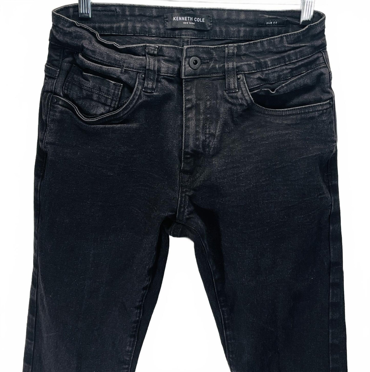 Kenneth Cole Black Denim Slim Fit Jeans Mens 30x32