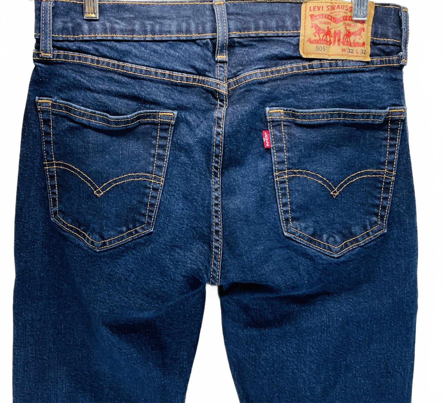 Levi's 505 Classic Fit Men's Jeans W32 L32 Dark Blue Denim