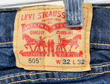 Levi's 505 Classic Fit Men's Jeans W32 L32 Dark Blue Denim