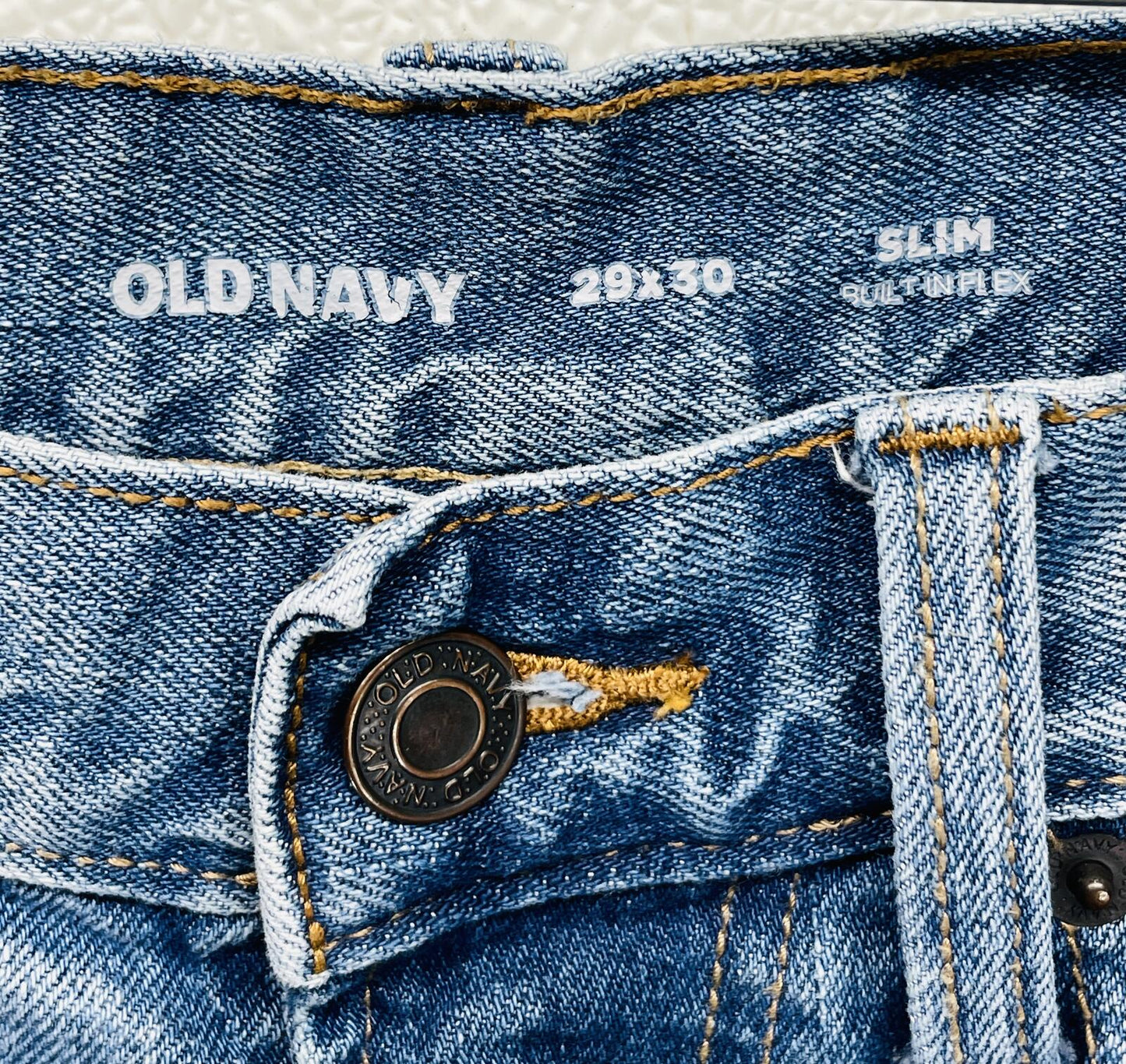 Old Navy Slim Fit Stretch Denim Jeans Mens 29x30 Light Blue