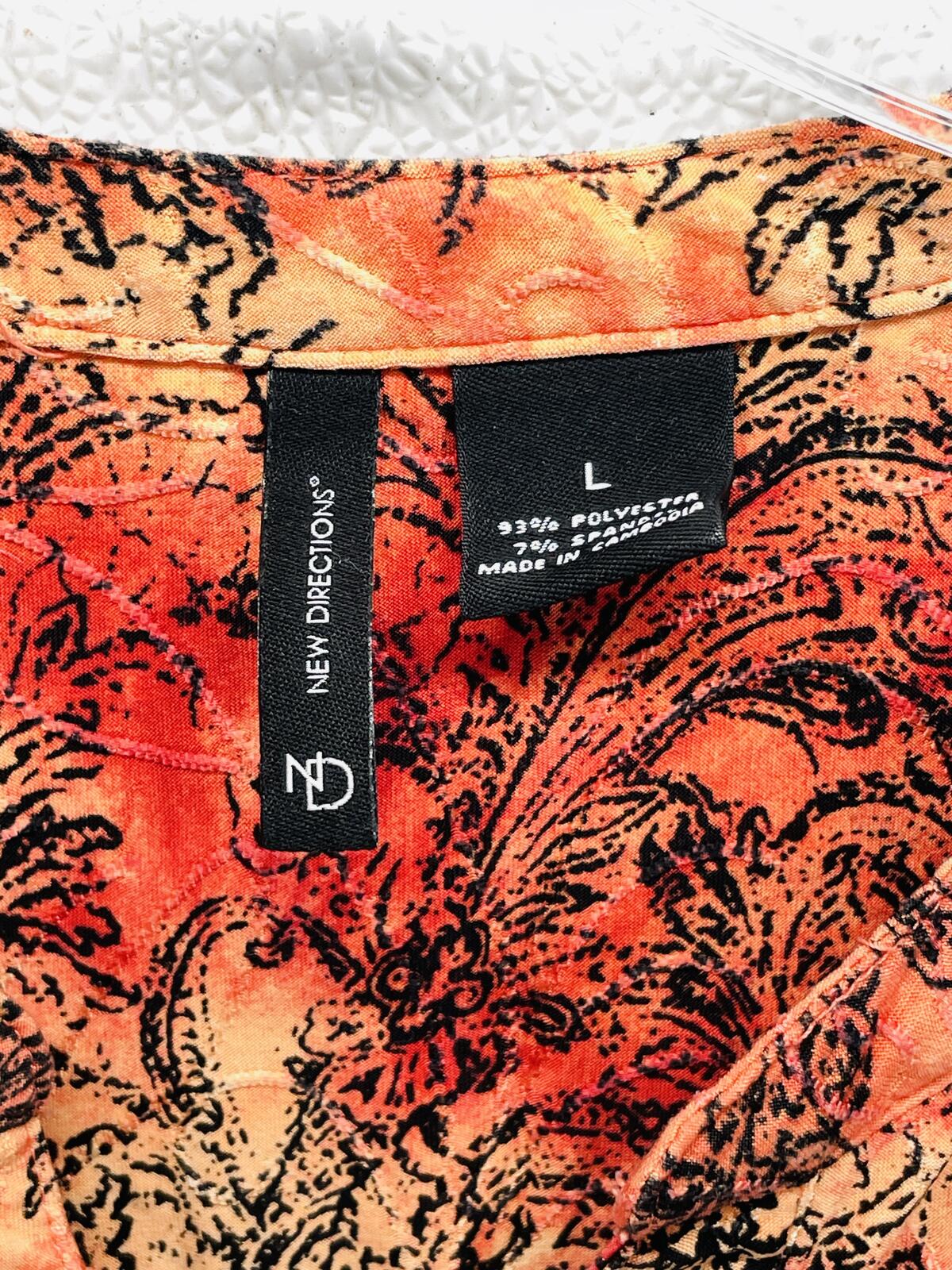New Directions Long Sleeve Paisley Print Blouse Ladies Size Large