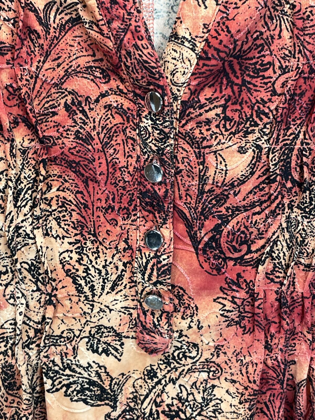 New Directions Long Sleeve Paisley Print Blouse Ladies Size Large