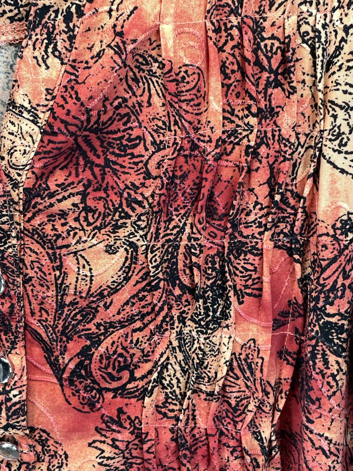 New Directions Long Sleeve Paisley Print Blouse Ladies Size Large