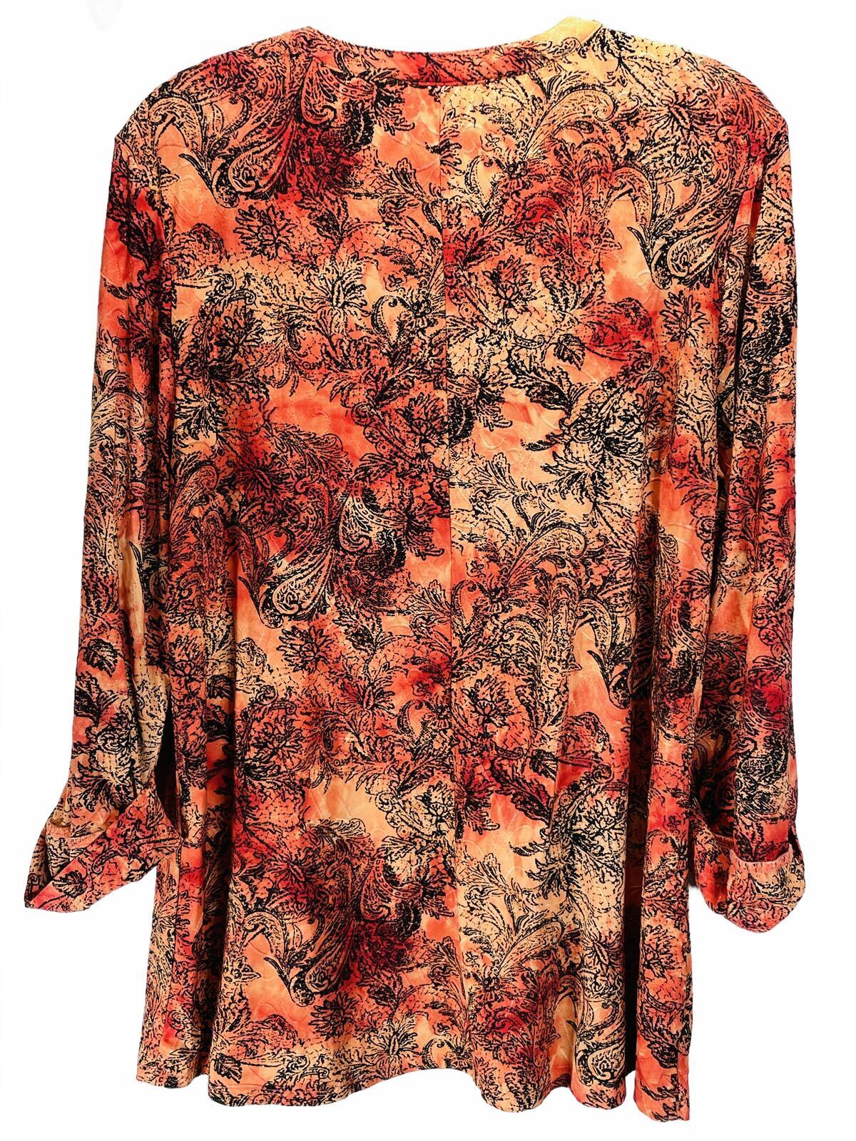 New Directions Long Sleeve Paisley Print Blouse Ladies Size Large