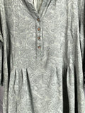 New Directions Long Cuffed Sleeve Green Paisley Print Blouse Ladies Large