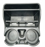 Black Plastic Car Center Console Organizer with Cup Holders and Storage Slots