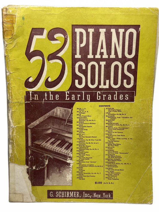 1943 Music Book 53 Piano Solos In the Early Grades - Vintage