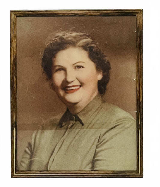 1950's Vintage Framed Color Portrait Photograph of a Woman