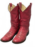 Larry Mahan's Vintage Women's Faded Pink Leather Western Cowboy Boots, Size 5.5B