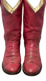Larry Mahan's Vintage Women's Faded Pink Leather Western Cowboy Boots, Size 5.5B
