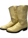 Justin Soft Yellow Leather Western Cowboy Boots Ladies 5.5B