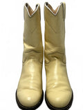 Justin Soft Yellow Leather Western Cowboy Boots Ladies 5.5B