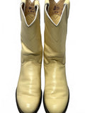Justin Soft Yellow Leather Western Cowboy Boots Ladies 5.5B