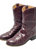 Justin Dark Burgundy Leather Western Cowboy Boots Ladies 3.5D Shows Wear