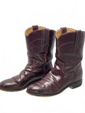 Justin Dark Burgundy Leather Western Cowboy Boots Ladies 3.5D Shows Wear