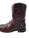 Justin Dark Burgundy Leather Western Cowboy Boots Ladies 3.5D Shows Wear