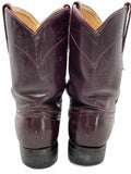 Justin Dark Burgundy Leather Western Cowboy Boots Ladies 3.5D Shows Wear