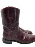 Justin Dark Burgundy Leather Western Cowboy Boots Ladies 3.5D Shows Wear