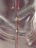 Justin Dark Burgundy Leather Western Cowboy Boots Ladies 3.5D Shows Wear