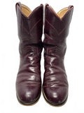Justin Dark Burgundy Leather Western Cowboy Boots Ladies 3.5D Shows Wear