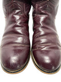 Justin Dark Burgundy Leather Western Cowboy Boots Ladies 3.5D Shows Wear