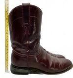 Justin Dark Burgundy Leather Western Cowboy Boots Ladies 3.5D Shows Wear