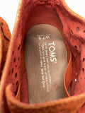 TOMS Orange Perforated Suede Lace-Up Wedge Ankle Boots Women's 7.5