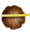 Set of 8 Scalloped Wooden 6" Tiki Serving Bowls