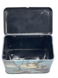 1995 vintage Looney Tunes Taz Blue Plaid Metal Storage Tin Box