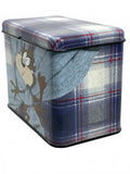 1995 vintage Looney Tunes Taz Blue Plaid Metal Storage Tin Box