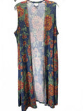 LuLaRoe Womens Floral Sleeveless Longline Open Front Vest Duster, Joy one size