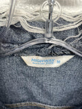 Highway M Distressed Cropped Denim Jean Jacket Trucker Coat Blue Juniors M
