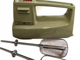 Vintage General Electric Avocado Green Hand Mixer with Beaters 3 Speed