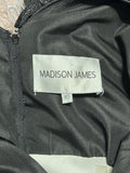 NEW! Madison James Formal Evening Gown Black V-Neck Top with Ivory Satin Skirt SZ 10