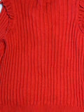 Crown & Ivy Kids Red Cable Knit Cardigan Sweater with Ruffle Detail, Size Large