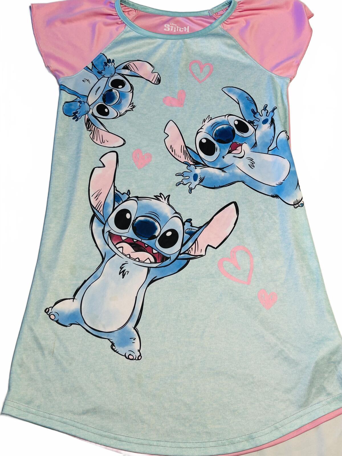 Disney Lilo and stitch summer nightgown, cool touch, pink and teal girls 10