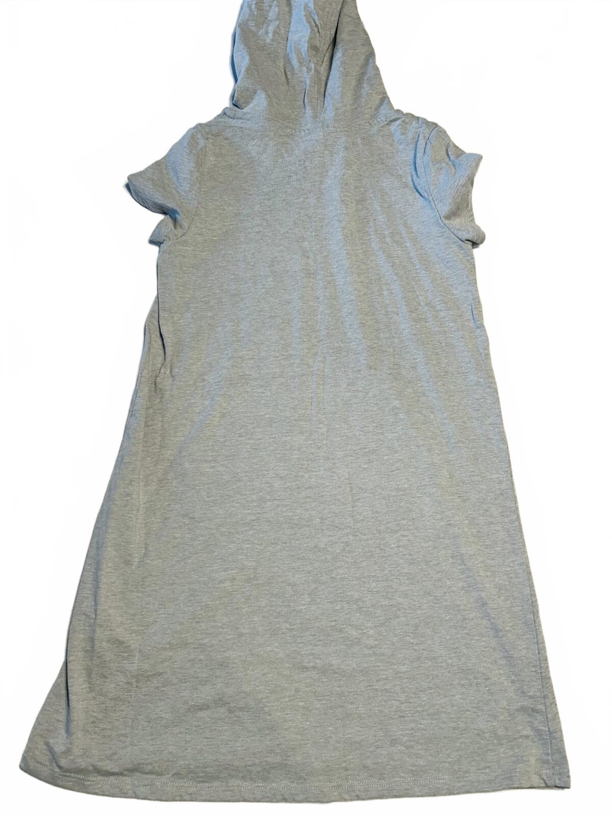 Fabkids T-shirt dress, gray unicorn hooded silver sequin pocket girls size 10/12