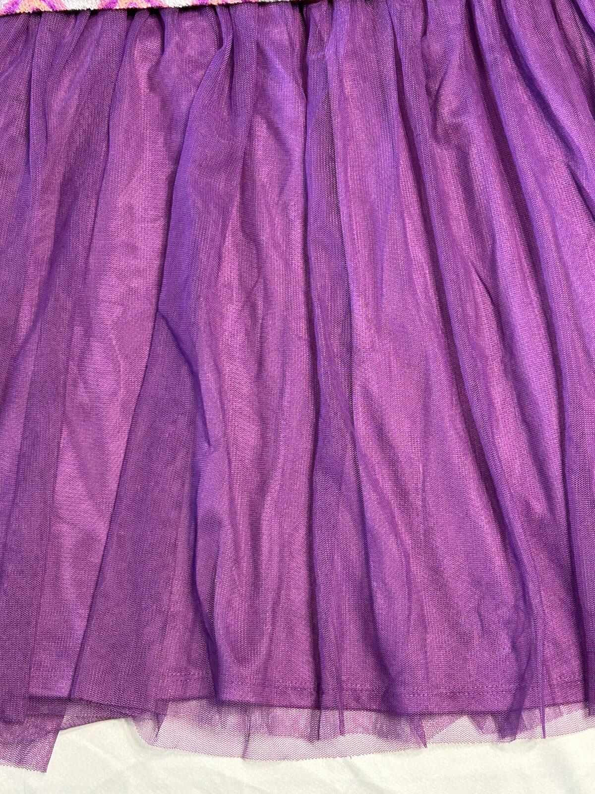 Faded Glory, girls dress, purple tule skirt, gray Chevron pattern top size 10/12