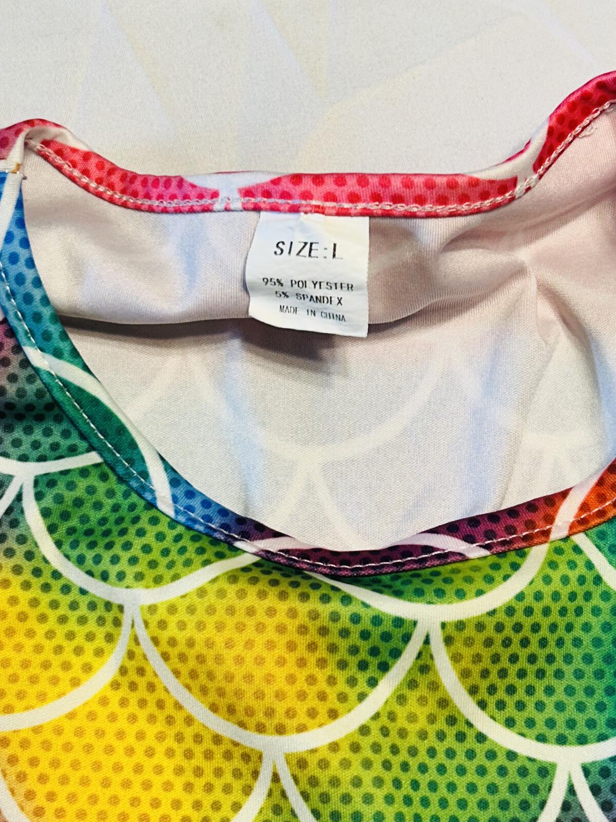 Unbranded, girls dress, rainbow mermaid scales pattern size large