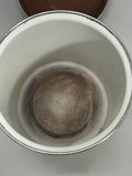 1970's Vintage Enamelware Cooking Stock Pot with Lid and Kitchen Motif